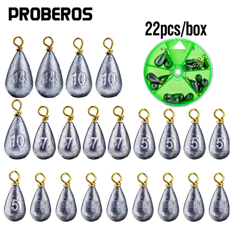22Pcs/Box Fishing Sinkers Drop - Tackle Box ulasan dan harga