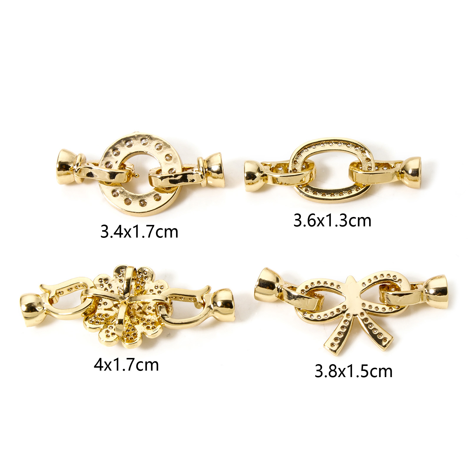 1pc Brass Fold Over Clasps Gol - Circle Hook Set ulasan dan harga