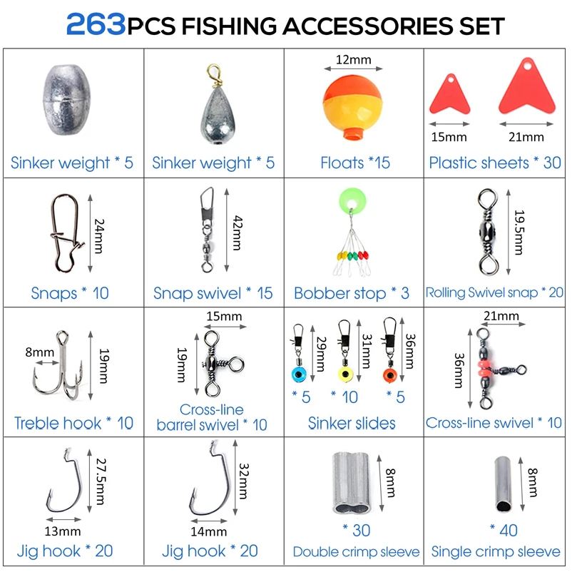 263pcs Outdoor Fishing Accesso - Tackle Box ulasan dan harga