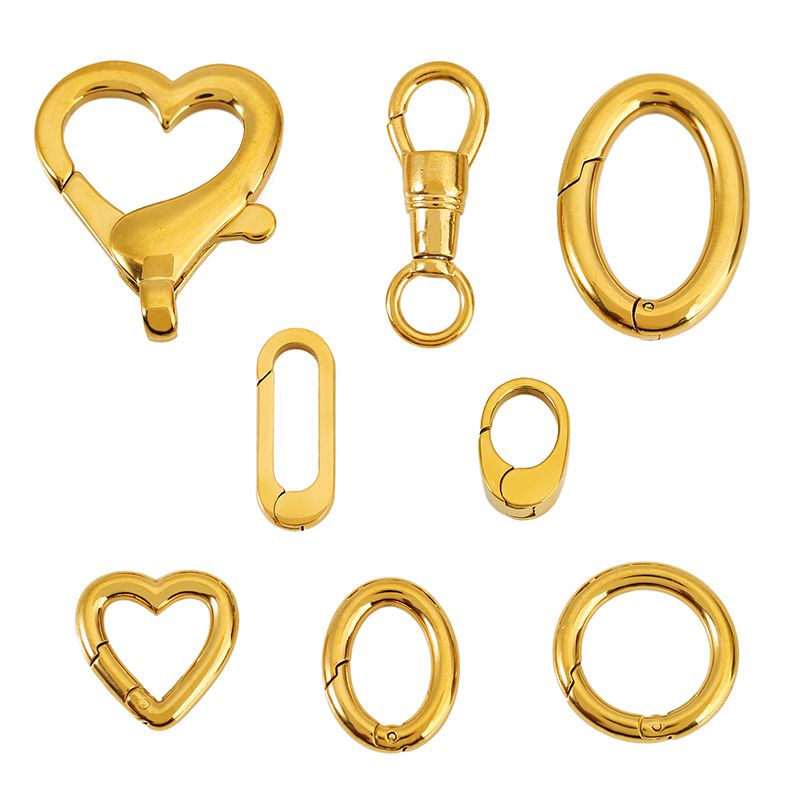 2pcs Stainless Steel Clasp Str - Circle Hook Set ulasan dan harga