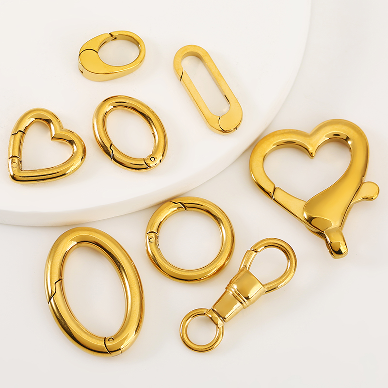 2pcs Stainless Steel Clasp Str - Circle Hook Set ulasan dan harga